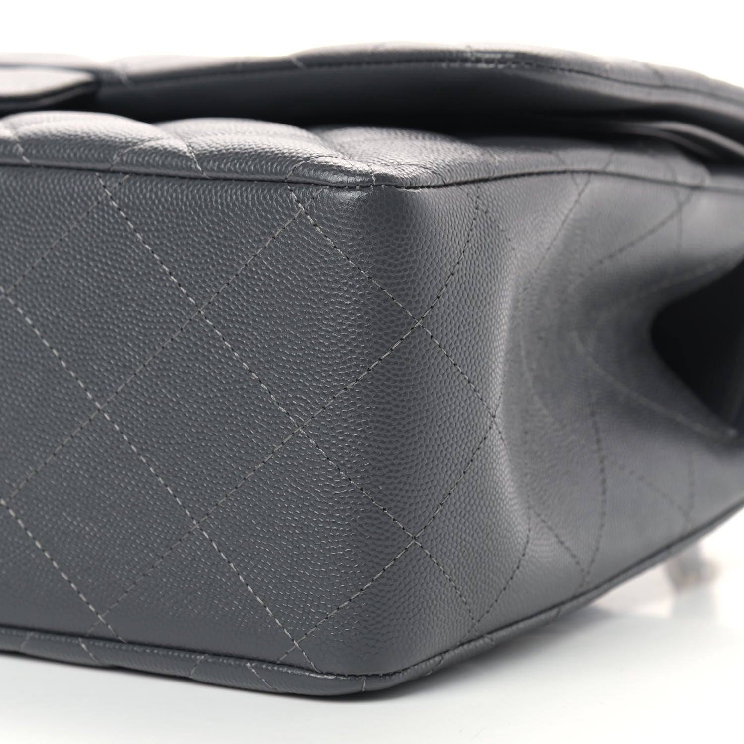 Chanel Caviar Quilted Jumbo Double Flap Dark Grey 9 of 10