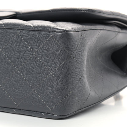 Chanel Caviar Quilted Jumbo Double Flap Dark Grey 9 of 10