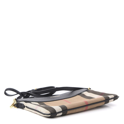 Burberry House Check Derby Peyton Crossbody Clutch Bag Black 4 of 9