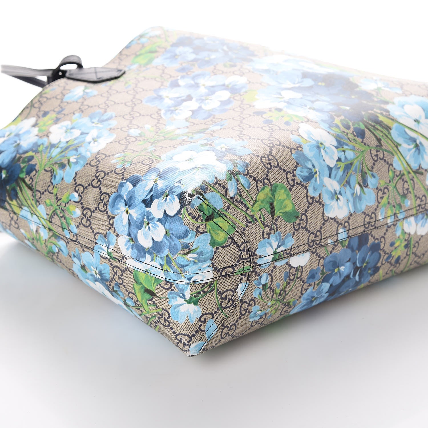 Gucci GG Supreme Monogram Blooms Medium Reversible Tote Beige Blue Navy 4 of 10