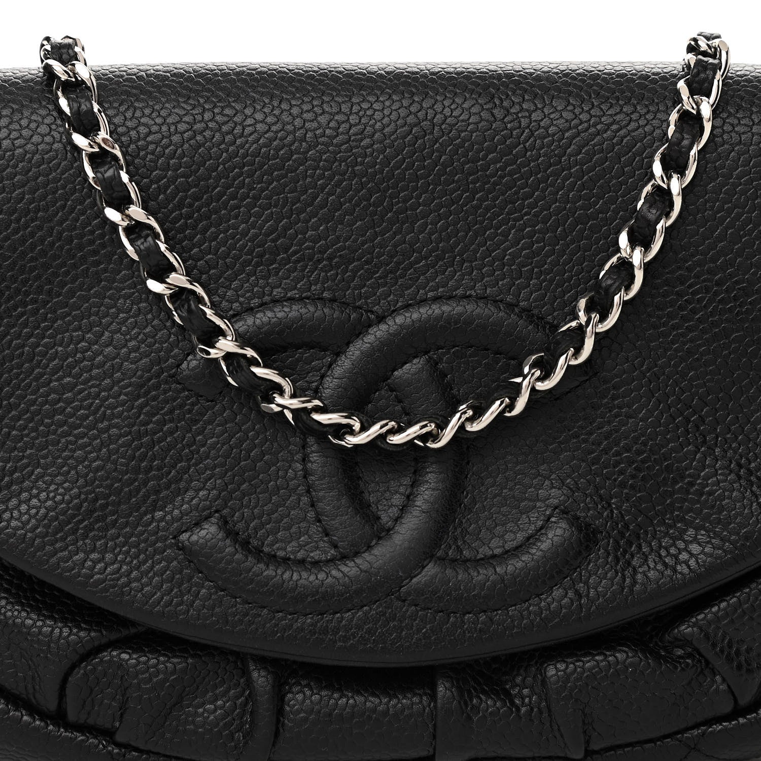 Chanel Caviar Half Moon Wallet On Chain WOC Black 9 of 11