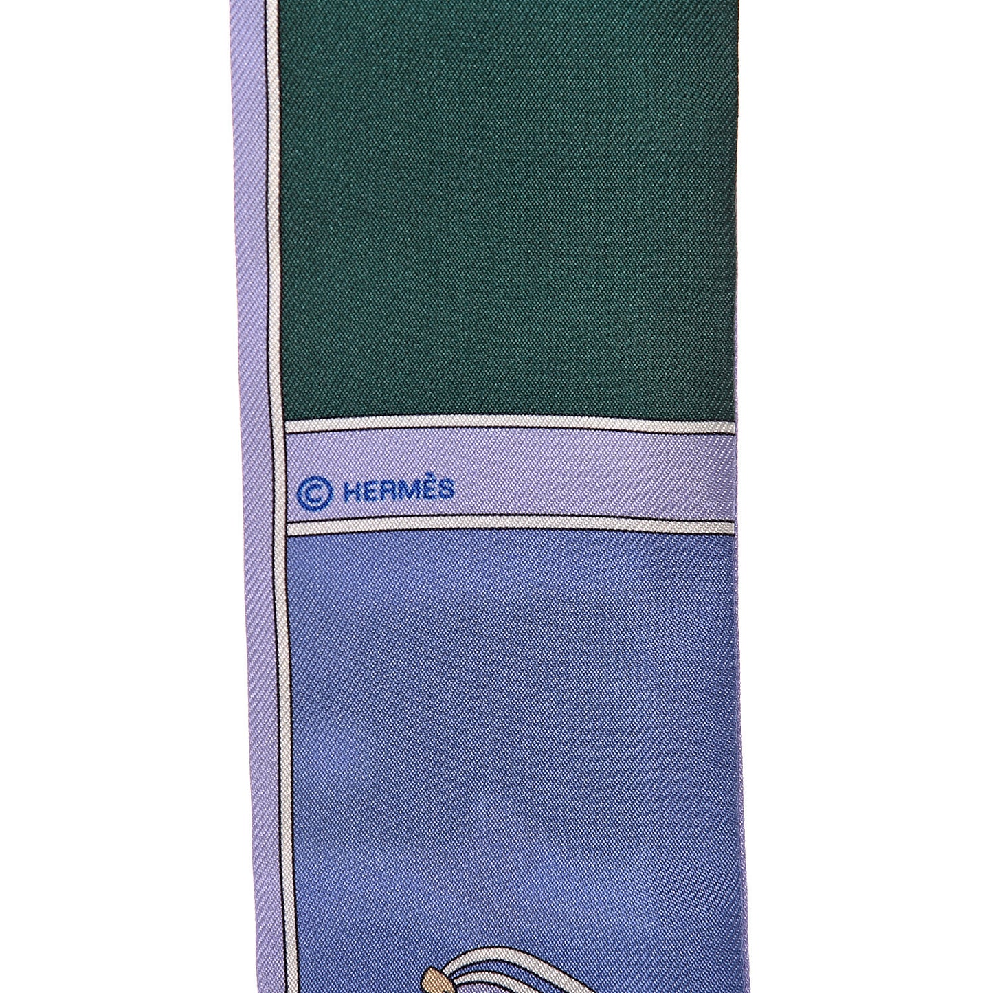 Silk Camails Twilly Scarf Lavande Vert Bleu