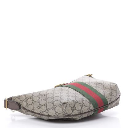 Gucci GG Supreme Monogram Web Small Ophidia Half Moon Hobo Brown 4 of 10