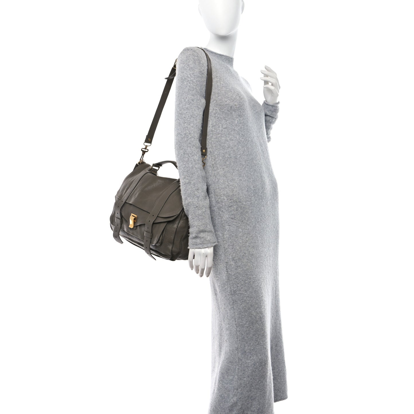 PROENZA SCHOULER Lambskin Medium PS1 Satchel Smoke