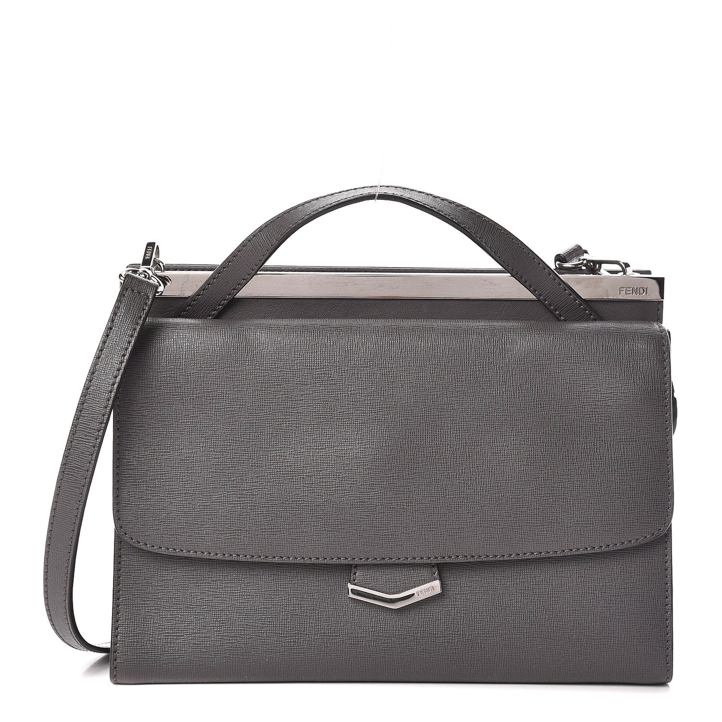 Vitello Elite Flamingo Demi Jour Shoulder Bag Grey