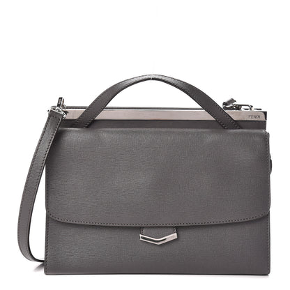 Fendi Vitello Elite Flamingo Demi Jour Shoulder Bag Grey 2 of 12