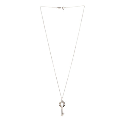 Tiffany 18K Rose Gold Diamond Atlas Pierced Key Pendant Necklace 3 of 6