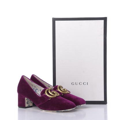 Gucci Softy Velvet GG Victoire 55mm Loafer Pumps 35 Fucsia 10 of 10
