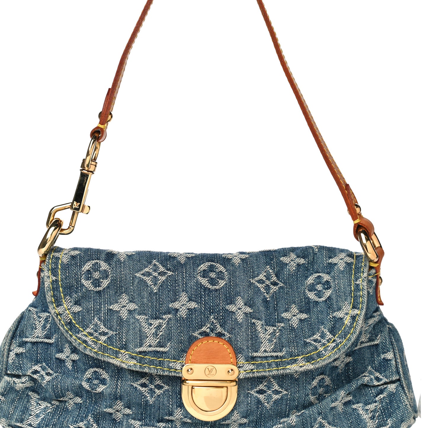 Monogram Denim Mini Pleaty Blue