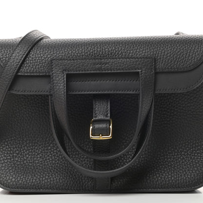 Hermes Taurillon Clemence Halzan 25 Black 10 of 13