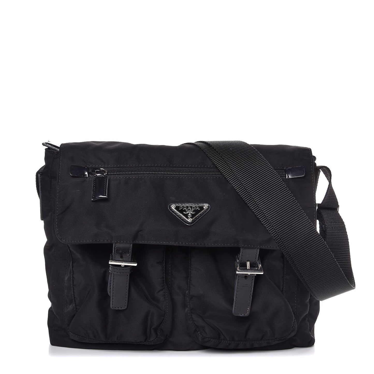 Nylon Vela Sport Messenger Bag Black