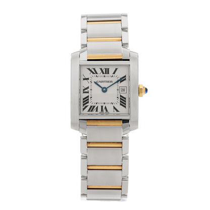 Cartier Stainless Steel 18K Yellow Gold 25mm Tank Francaise Quartz Watch 1 of 5