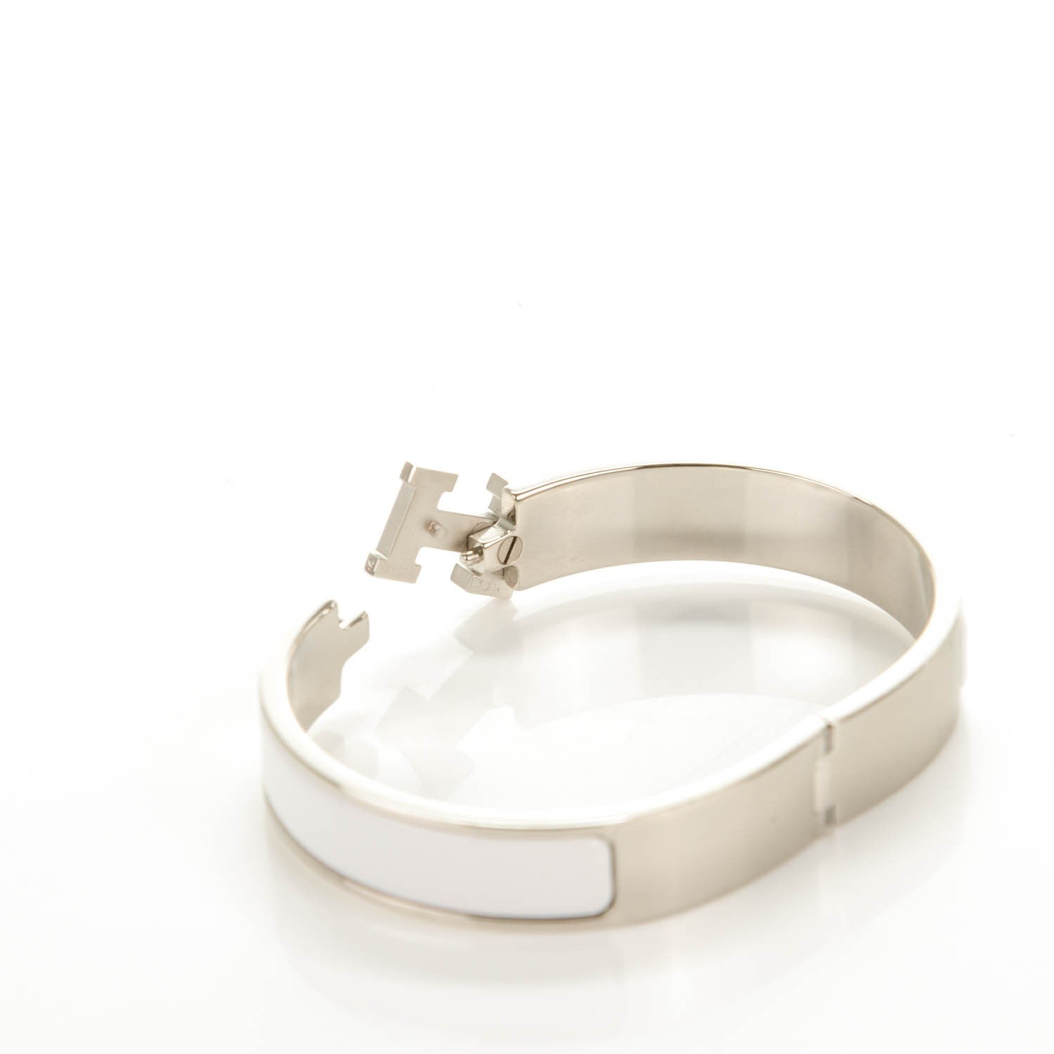 Hermes Enamel Narrow Clic Clac H Bracelet GM White 4 of 5