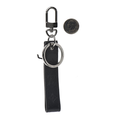 Louis Vuitton Calfskin LV Shape Dragonne Bag Charm Key Holder Black 2 of 3