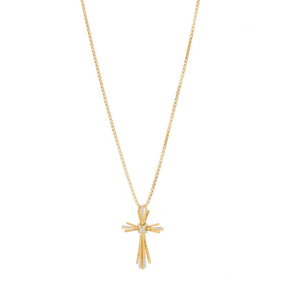 David Yurman 18K Yellow Gold Diamond Angelika Cross Pendant Necklace 1 of 5