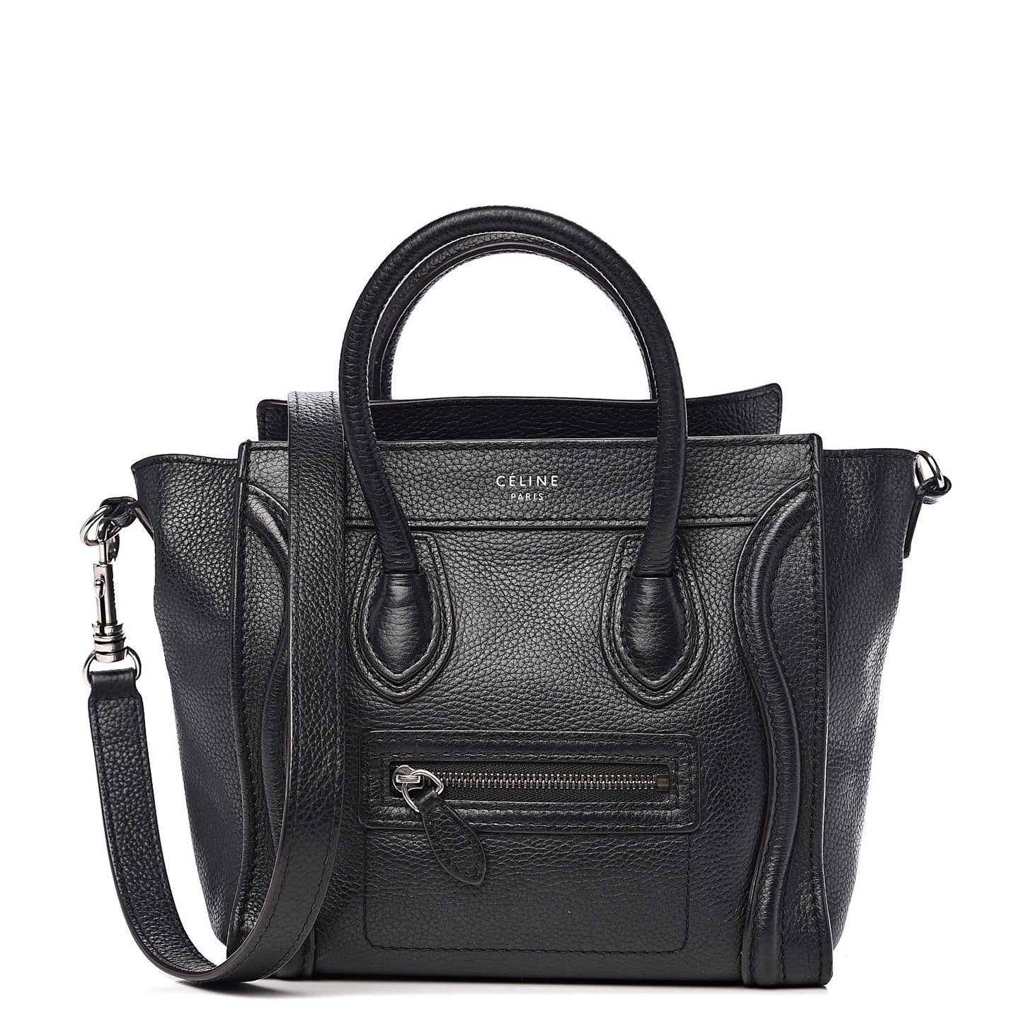 Drummed Calfskin Nano Luggage Black