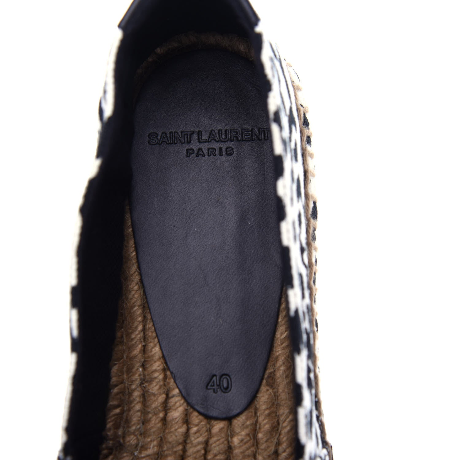 Saint Laurent Canvas Leopard Print Espadrilles 40 White Black 8 of 12