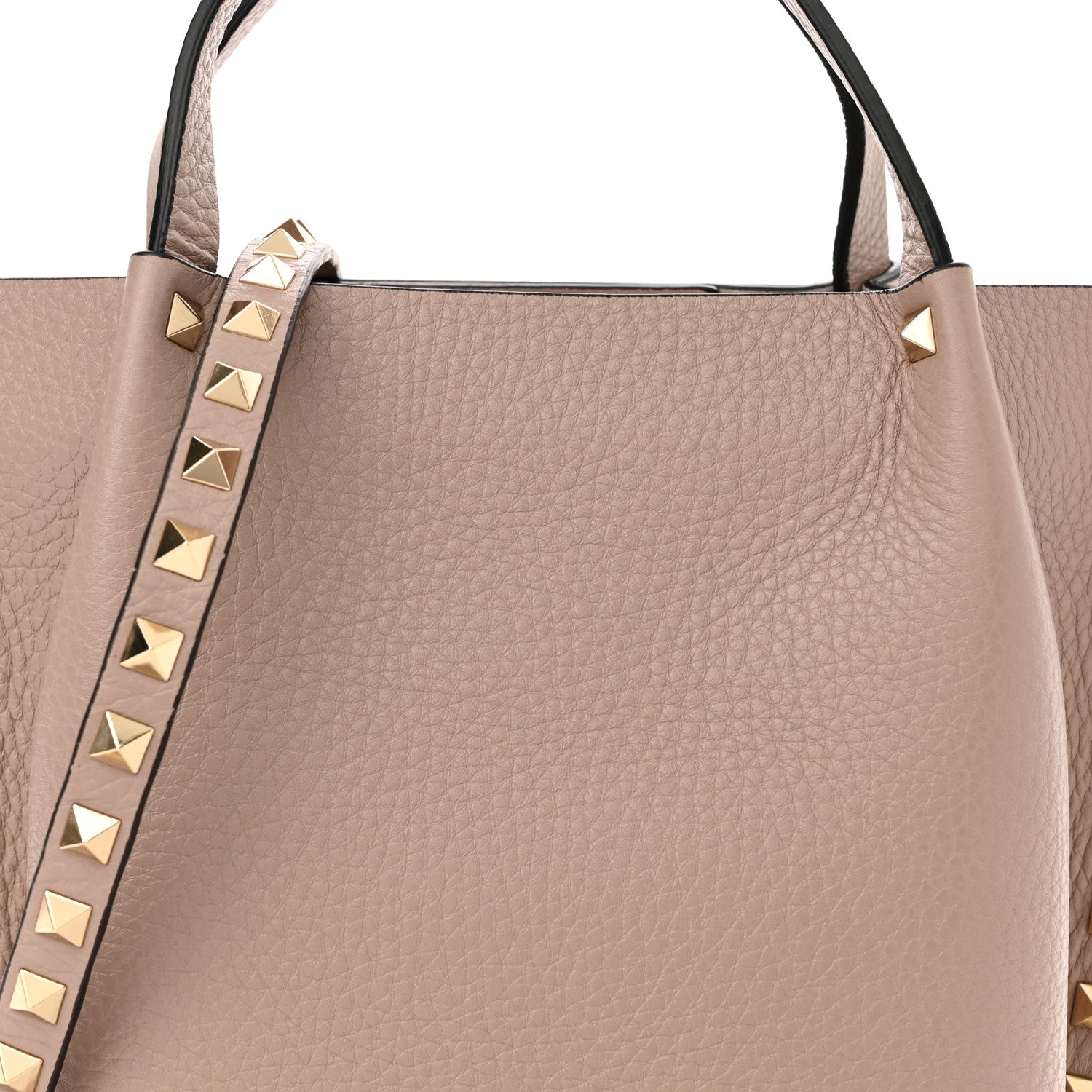 Valentino Garavani Pebbled Calfskin Small Rockstud Crossbody Tote Poudre 8 of 11