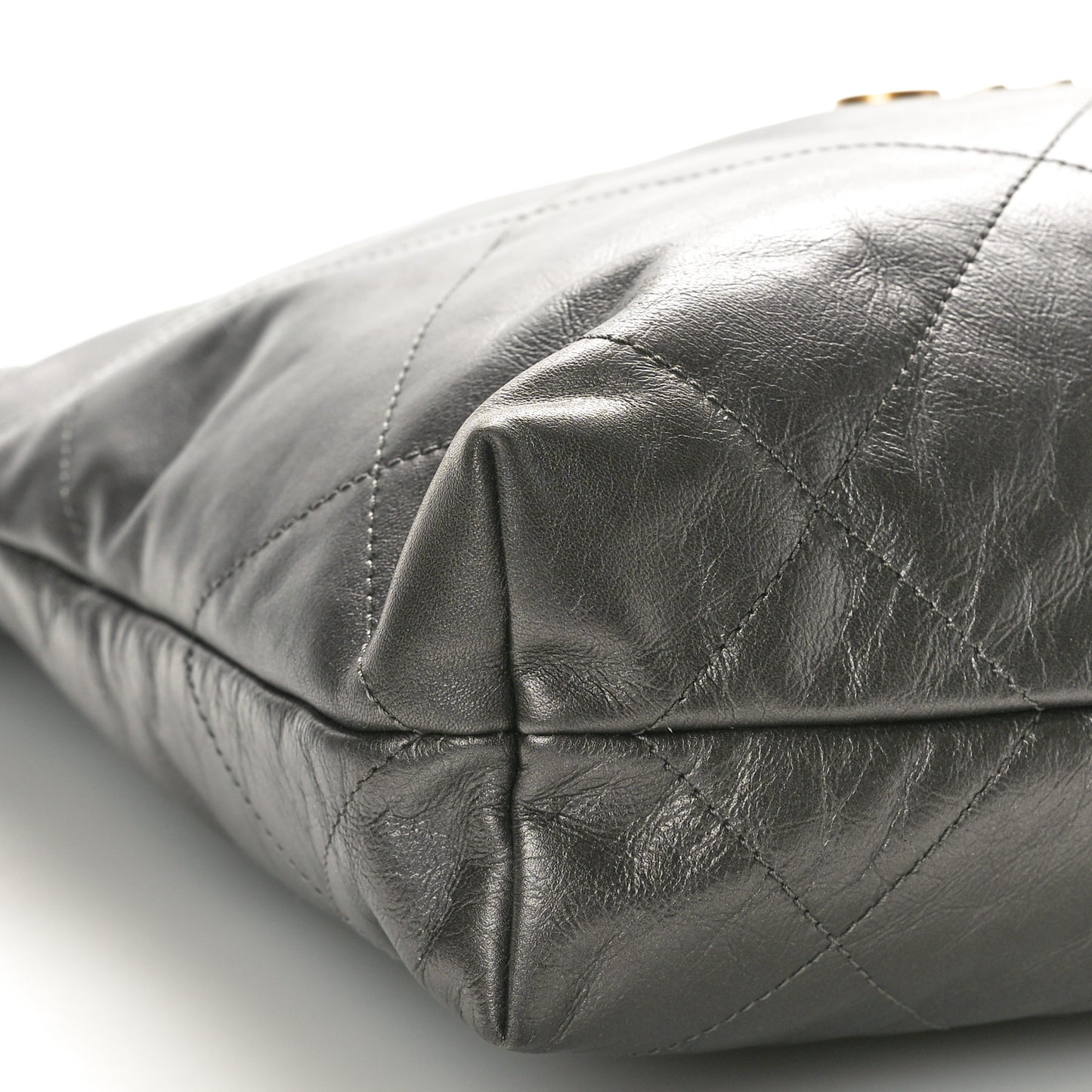 Metallic Calfskin Quilted Small Chanel 22 Ruthenium