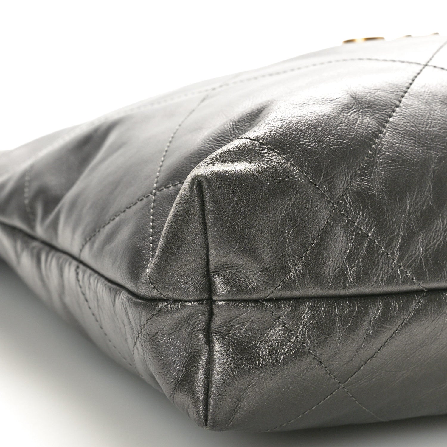 Chanel Metallic Calfskin Quilted Small Chanel 22 Ruthenium 10 of 11