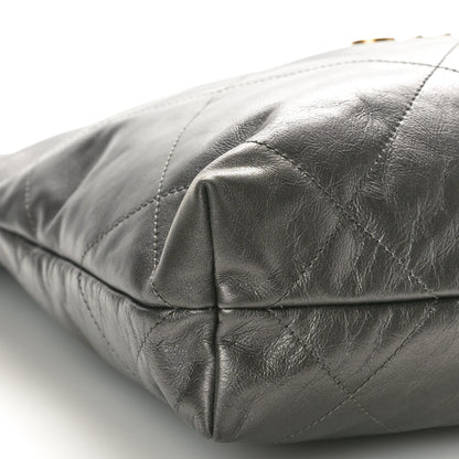 Chanel Metallic Calfskin Quilted Small Chanel 22 Ruthenium 10 of 11