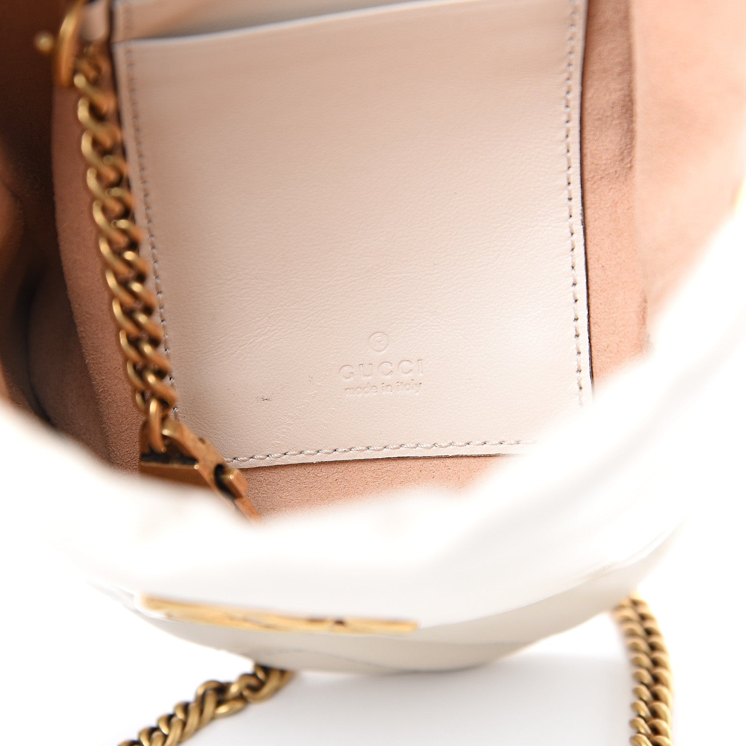 Gucci Calfskin Matelasse Mini GG Marmont 2.0 Bucket Bag White 5 of 11