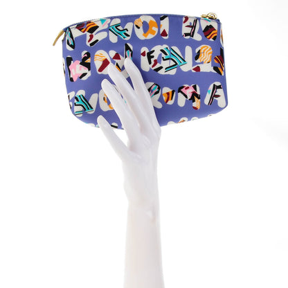 Fendi Nylon Roma Print Cosmetic Pouch Cassis Paglia 2 of 9