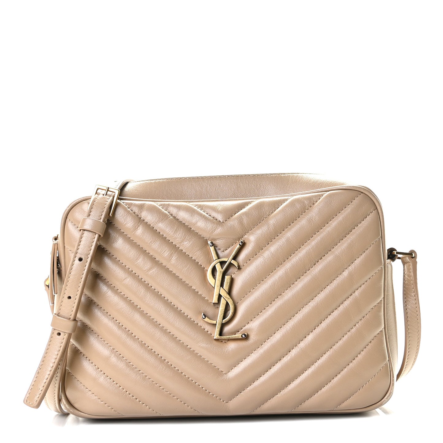 Calfskin Matelasse Monogram Lou Camera Bag Dark Latte