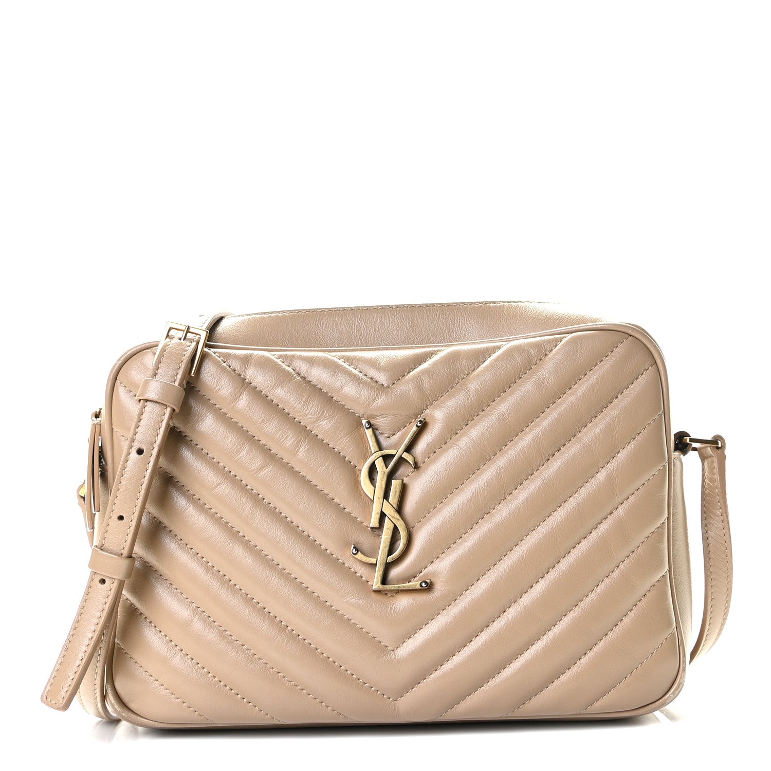Saint Laurent Calfskin Matelasse Monogram Lou Camera Bag Dark Latte 1 of 9