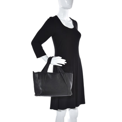 Chanel Calfskin Chevron CC All Day Long Boston Black 2 of 14