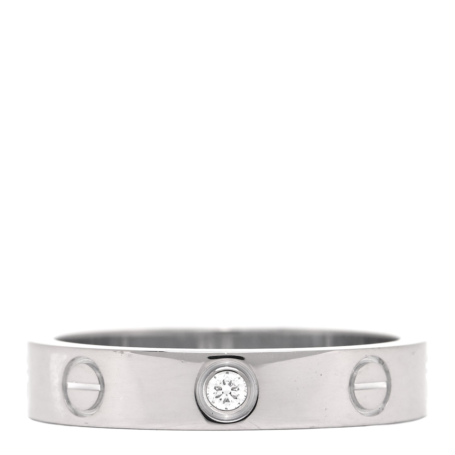 18K White Gold Diamond 4mm LOVE Wedding Band Ring 53 6.25