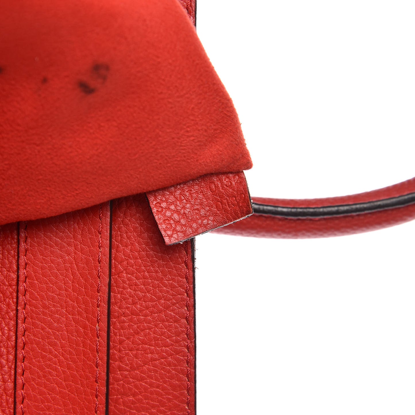 Drummed Calfskin Mini Luggage Red