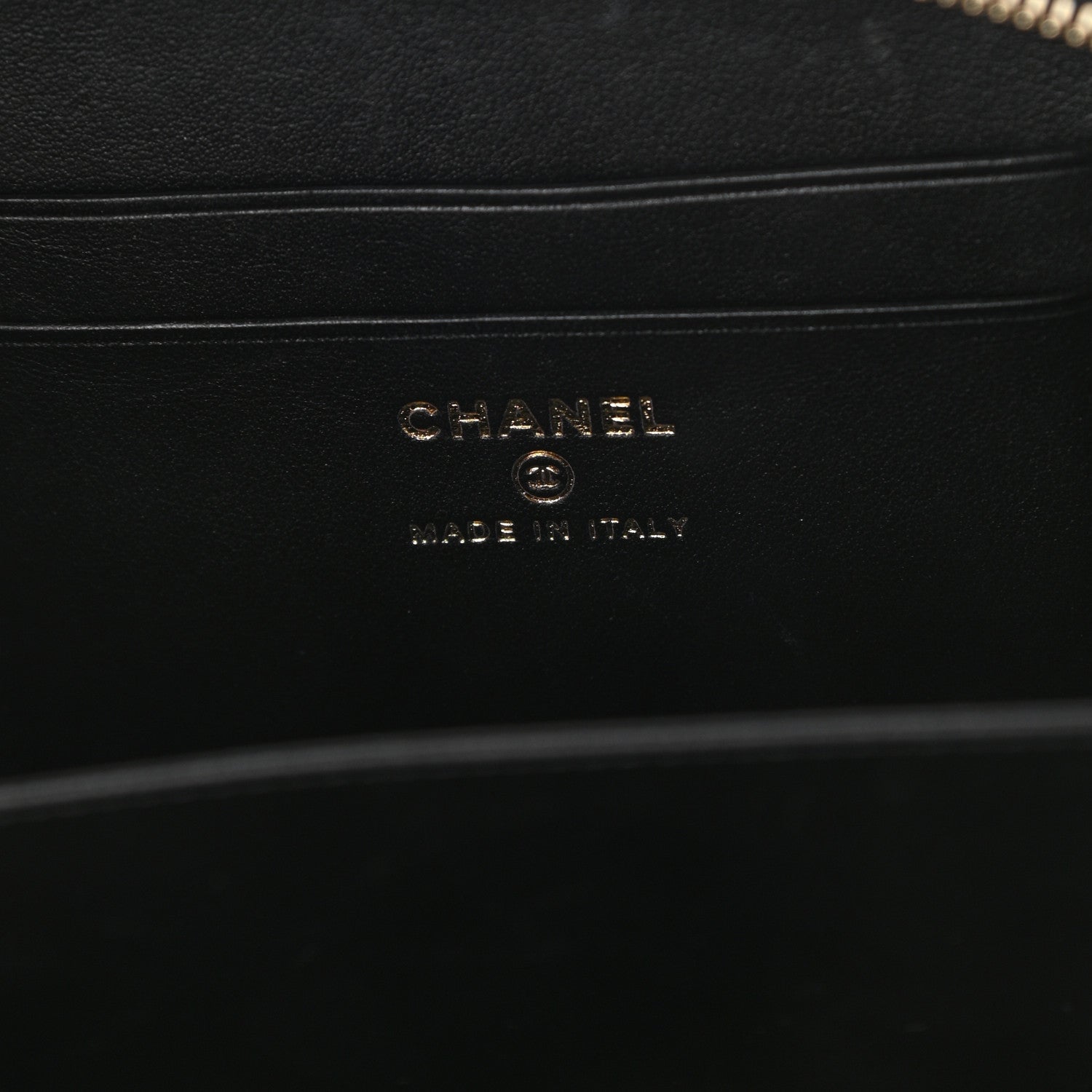 Chanel Caviar Quilted CC Filigree Vanity Clutch With Chain Black 6 of 11