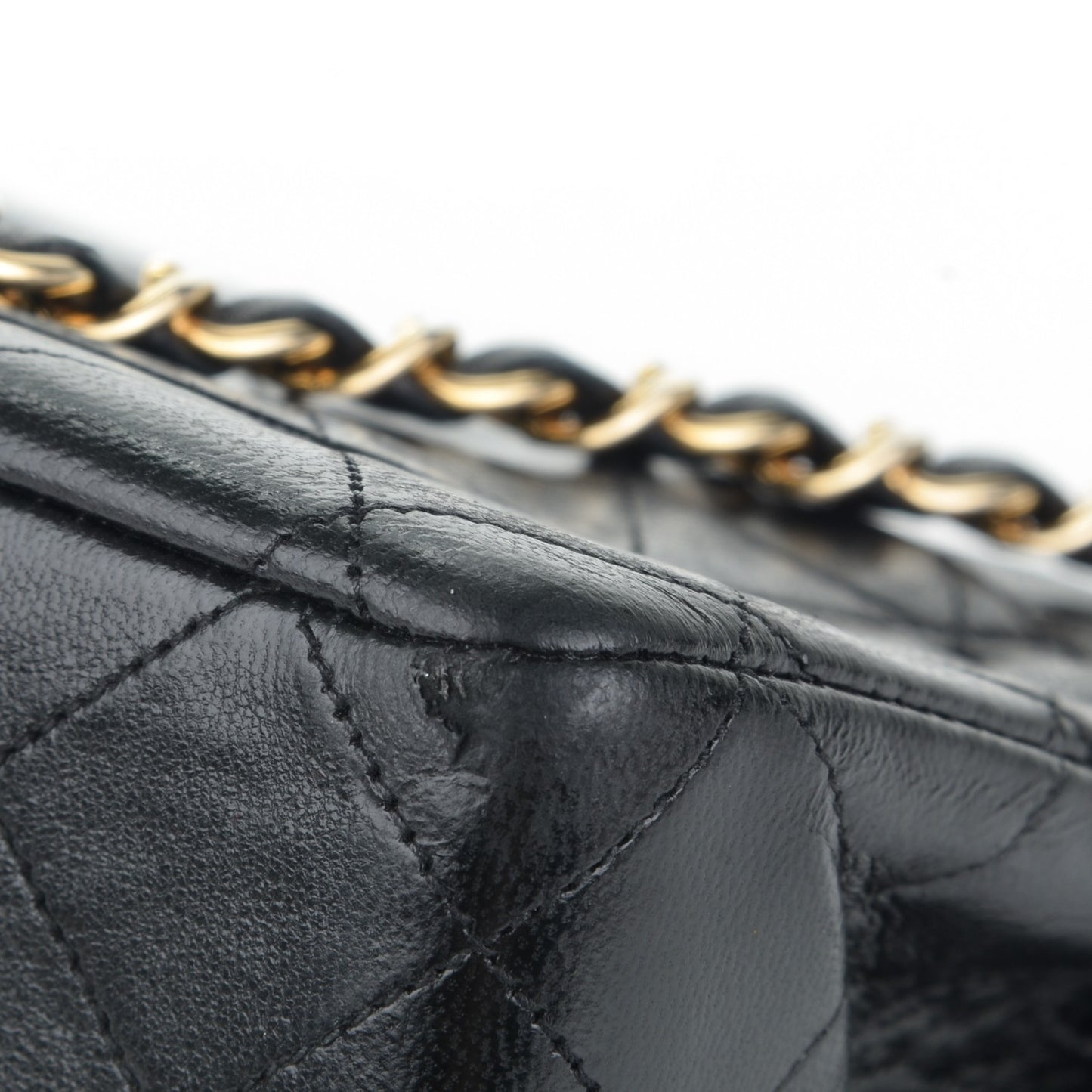 Lambskin Quilted Small Double Flap Black
