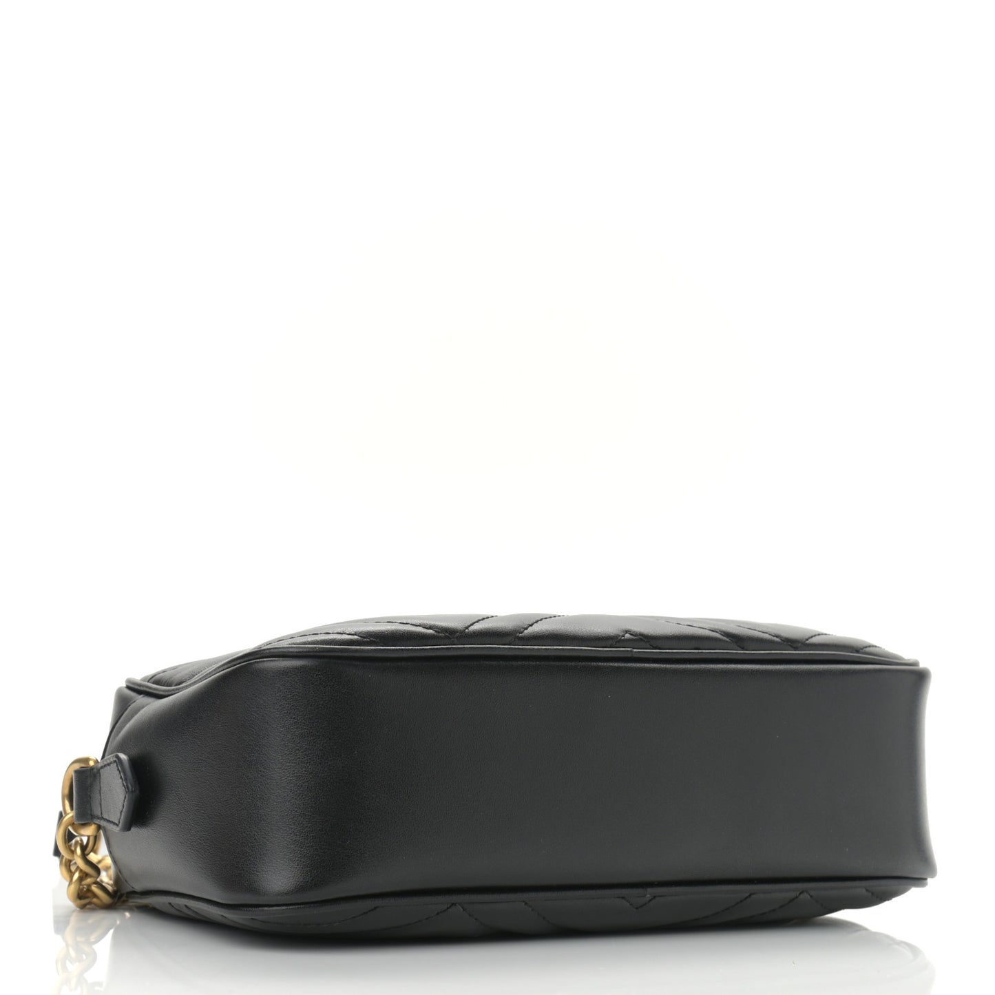 Calfskin Matelasse Small GG Marmont Chain Shoulder Bag Black