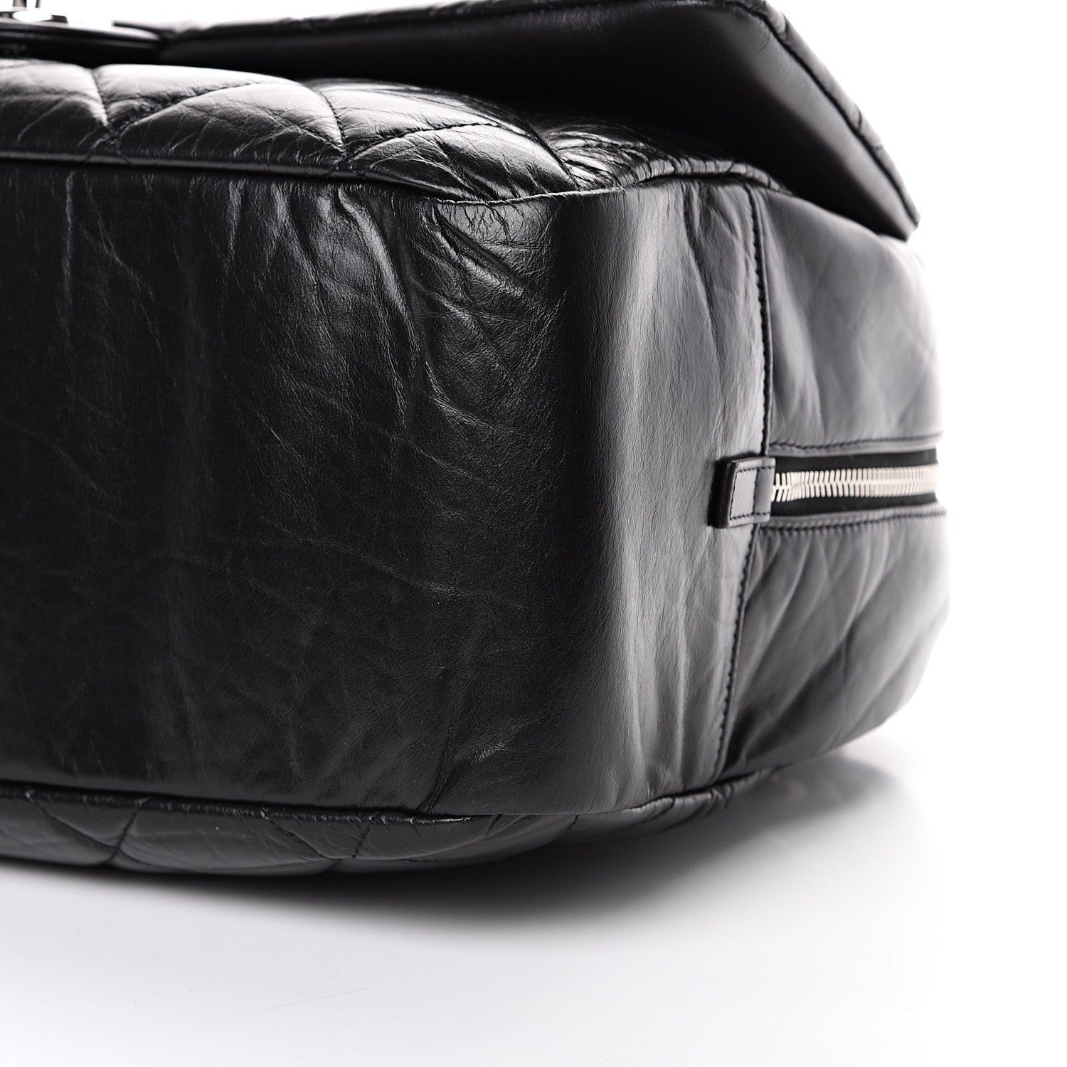 Chanel Aged Calfskin Quilted Medium Express Bowling Bag Black 9 of 10