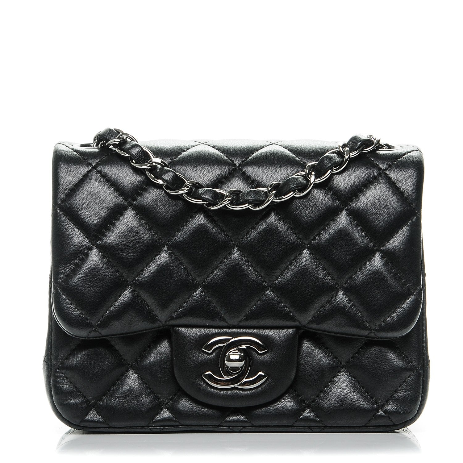 Chanel Lambskin Quilted Mini Square Flap Black 1 of 7