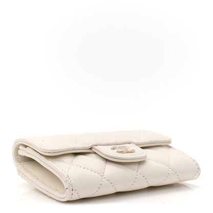 Chanel Caviar Quilted Flap Card Holder Wallet White 4 of 8