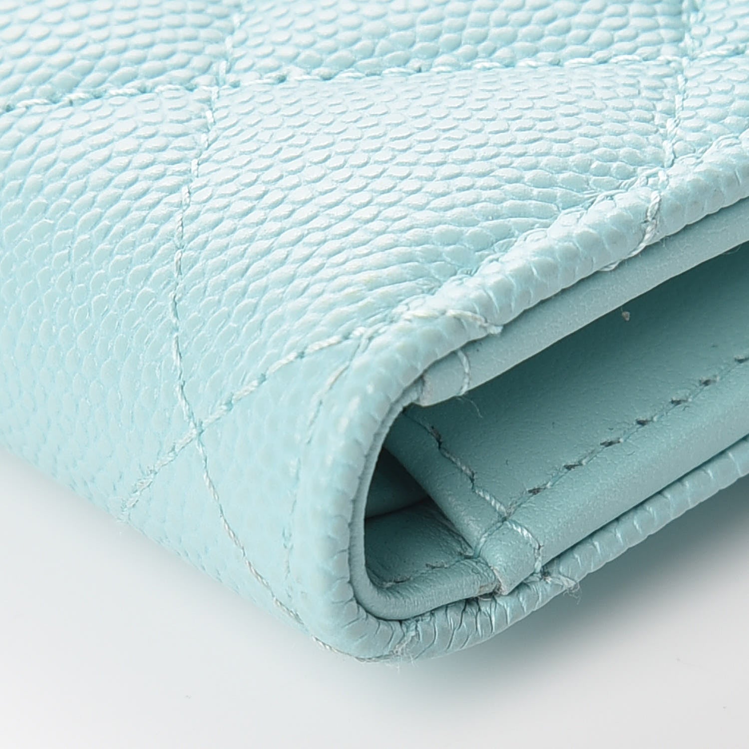 Chanel Caviar Quilted Compact Flap Wallet Light Blue 6 of 11