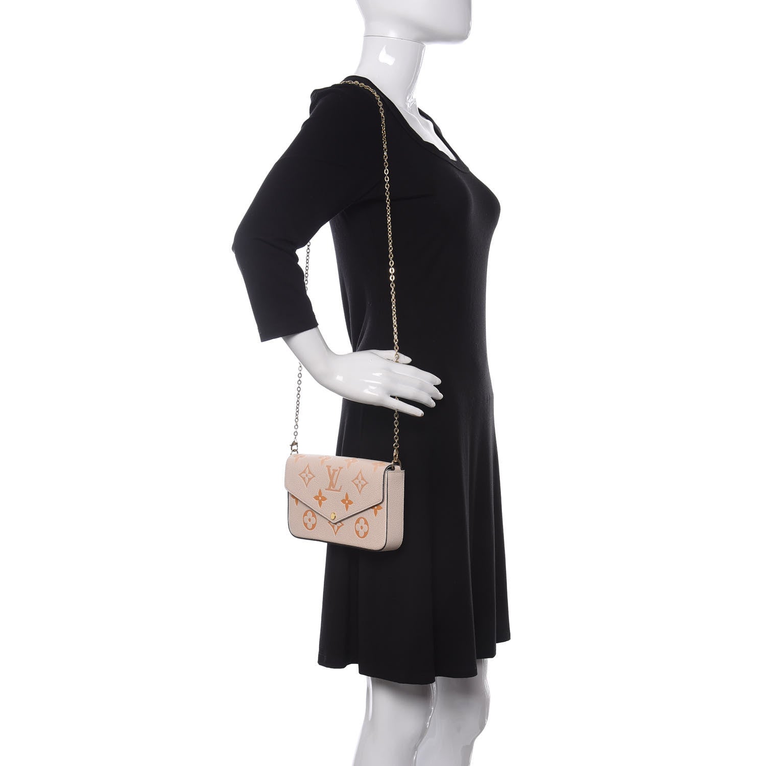 Louis Vuitton Empreinte Monogram Giant By The Pool Felicie Pochette Chain Wallet Cream Saffron 2 of 11