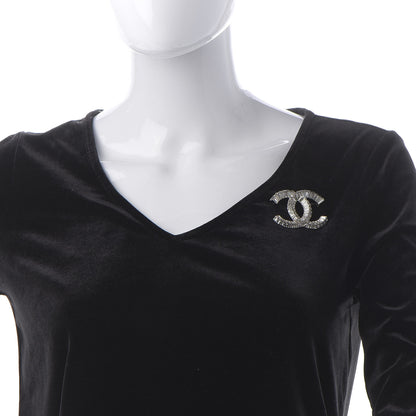 Chanel Baguette Crystal CC Brooch Silver 2 of 5