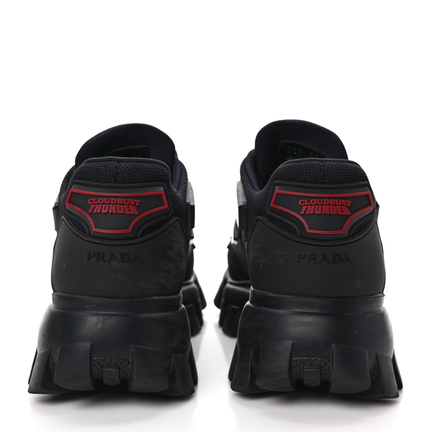 Prada Rubber Technical Knit Fabric Cloudbust Thunder Sneakers 37 Black 5 of 10