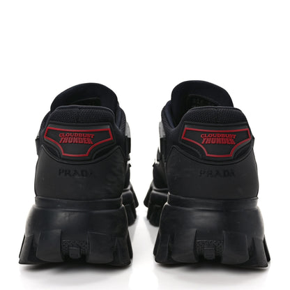 Prada Rubber Technical Knit Fabric Cloudbust Thunder Sneakers 37 Black 5 of 10
