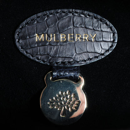 Mulberry Mini Croc Print Small Bayswater Satchel Black 7 of 13