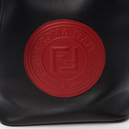 Fendi Vitello Century Matte F is Fendi Stamp Patch Bi-Color Grande Mon Tresor Bucket Bag Black Maya Fragola 11 of 11