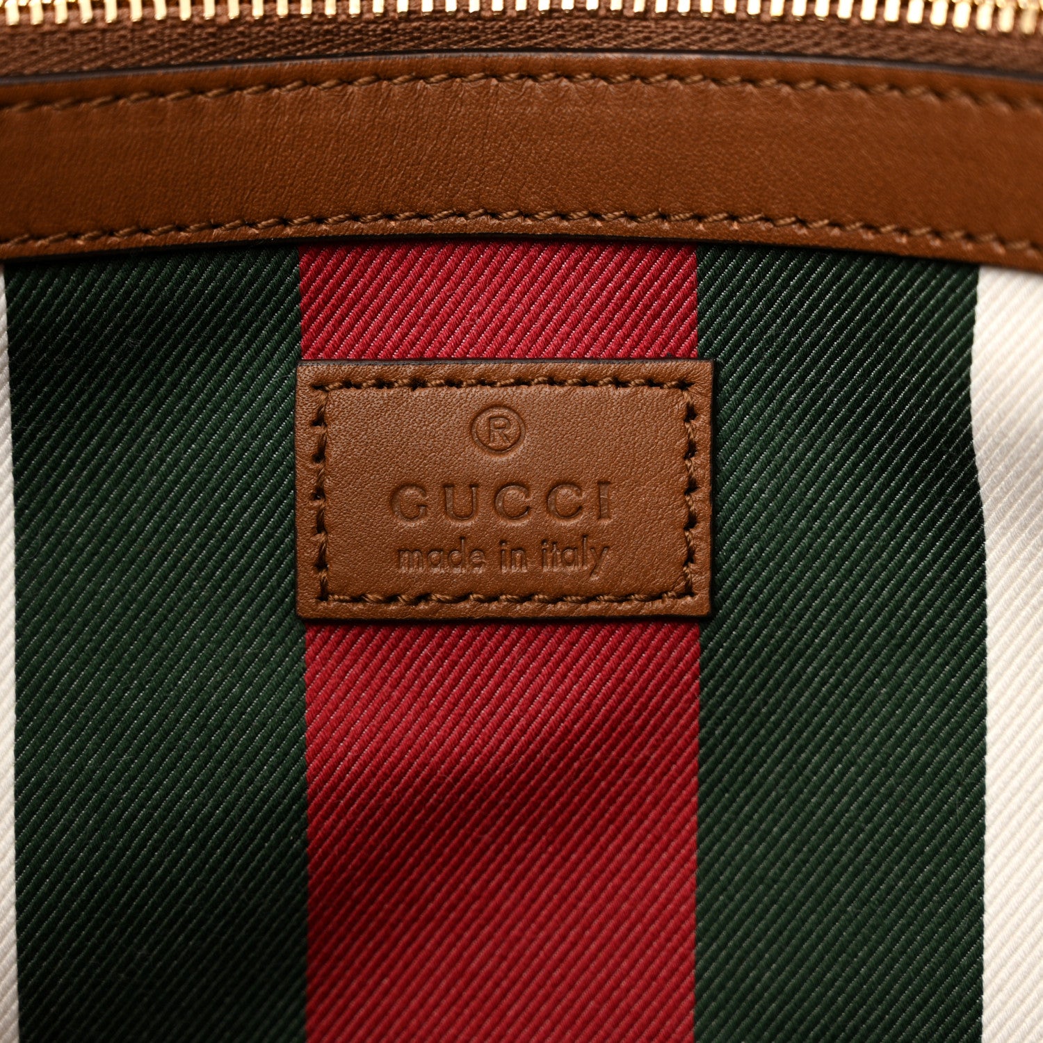 Gucci GG Supreme Monogram Emblem Large Tote Bag Beige Dark Brown 6 of 11