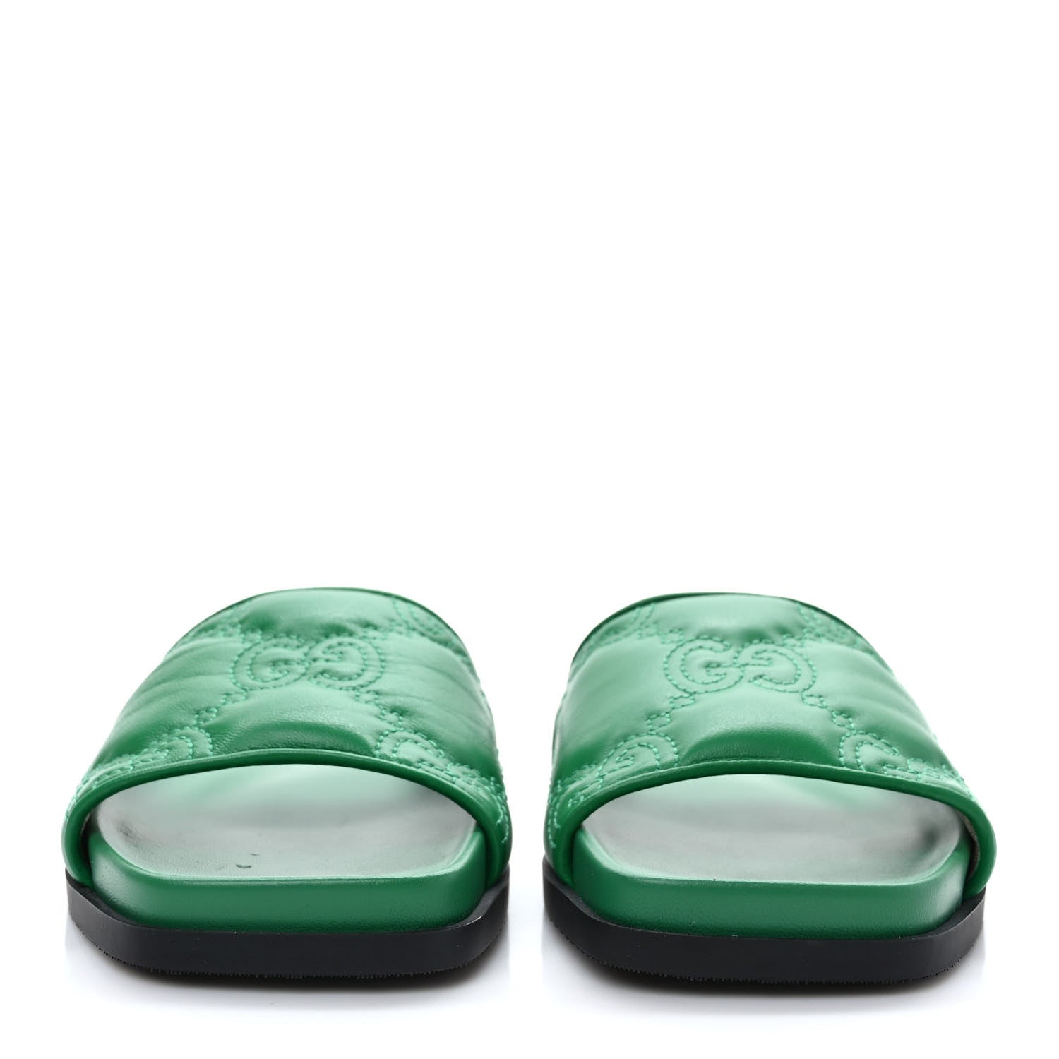 Gucci Nappa GG Matelasse Flat Slide Sandals 36 New Shamarock 2 of 8