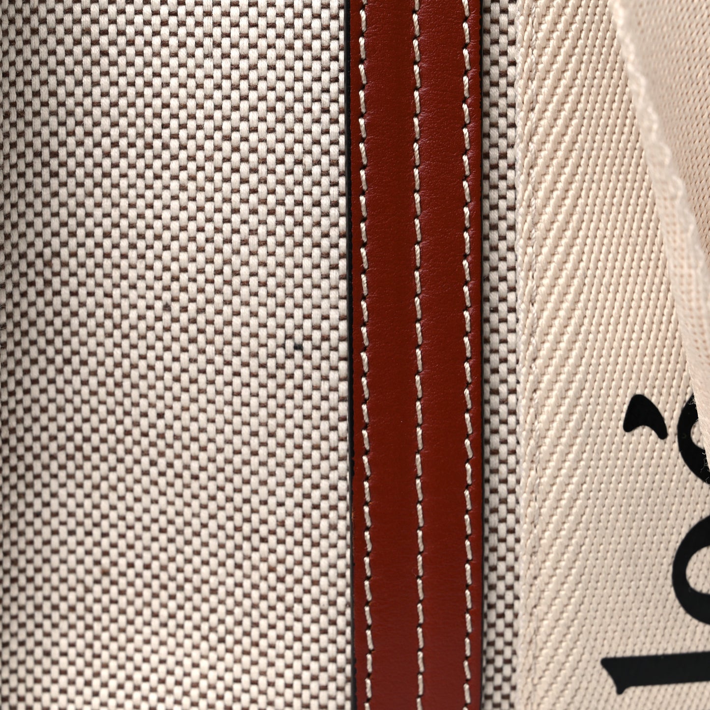 Cotton Calfskin Medium Woody Ribbon Tote White Brown
