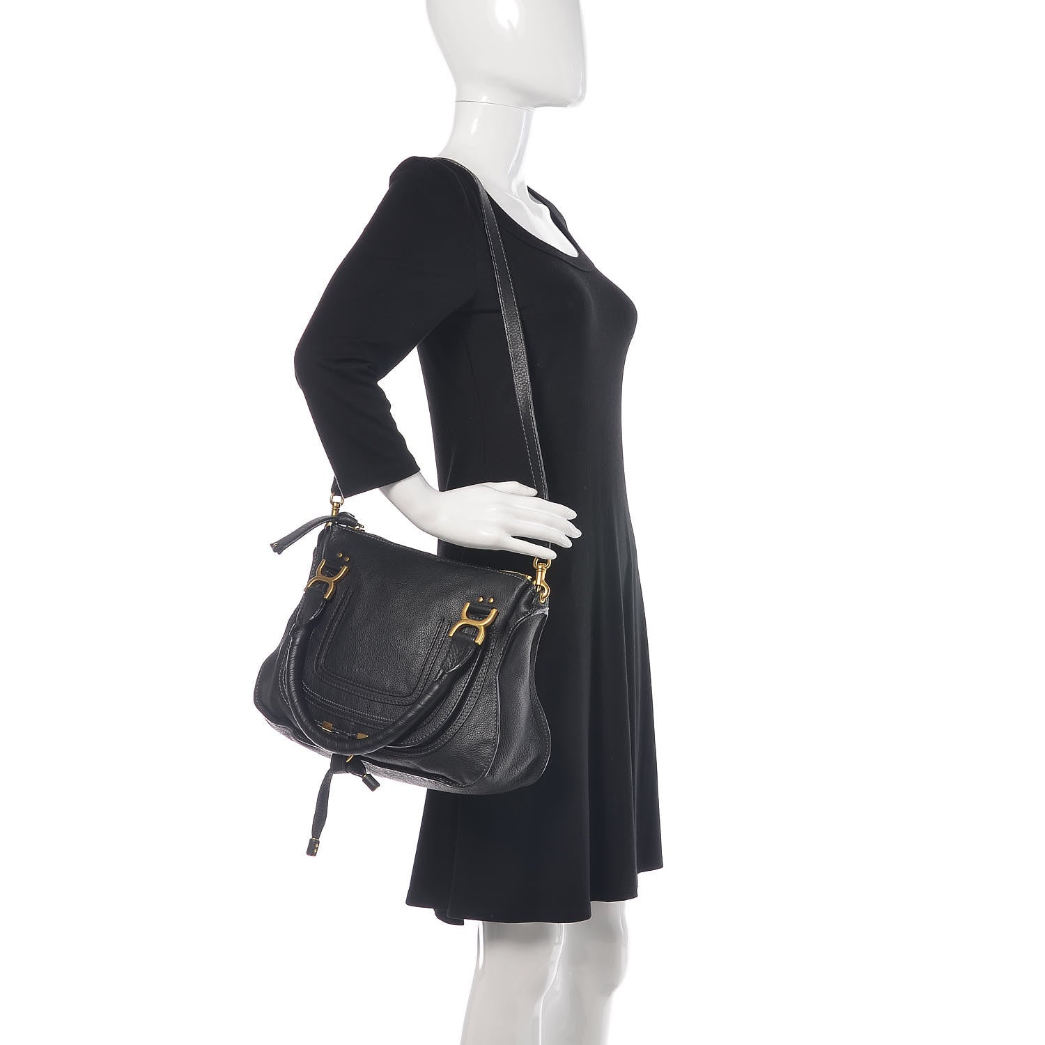 Chloe Calfskin Medium Marcie Satchel Black 2 of 9