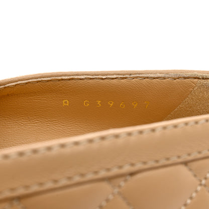 Chanel Lambskin Quilted CC Heart Loafers 36.5 Beige 6 of 9